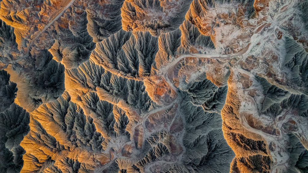 Aerial view of the Martian mountains