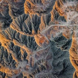 Aerial view of the Martian mountains