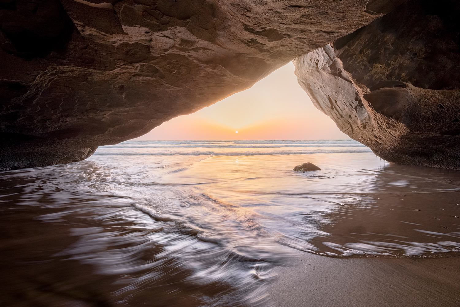 Sunset in the cave