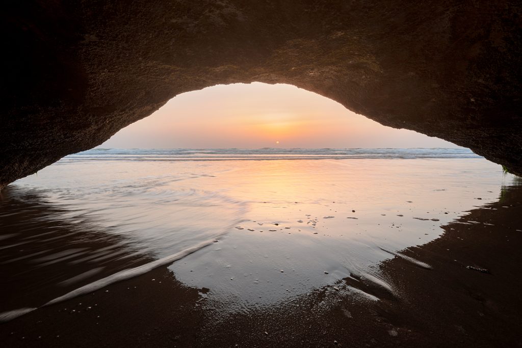 Sunset from inside the cave