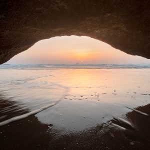 Sunset from inside the cave