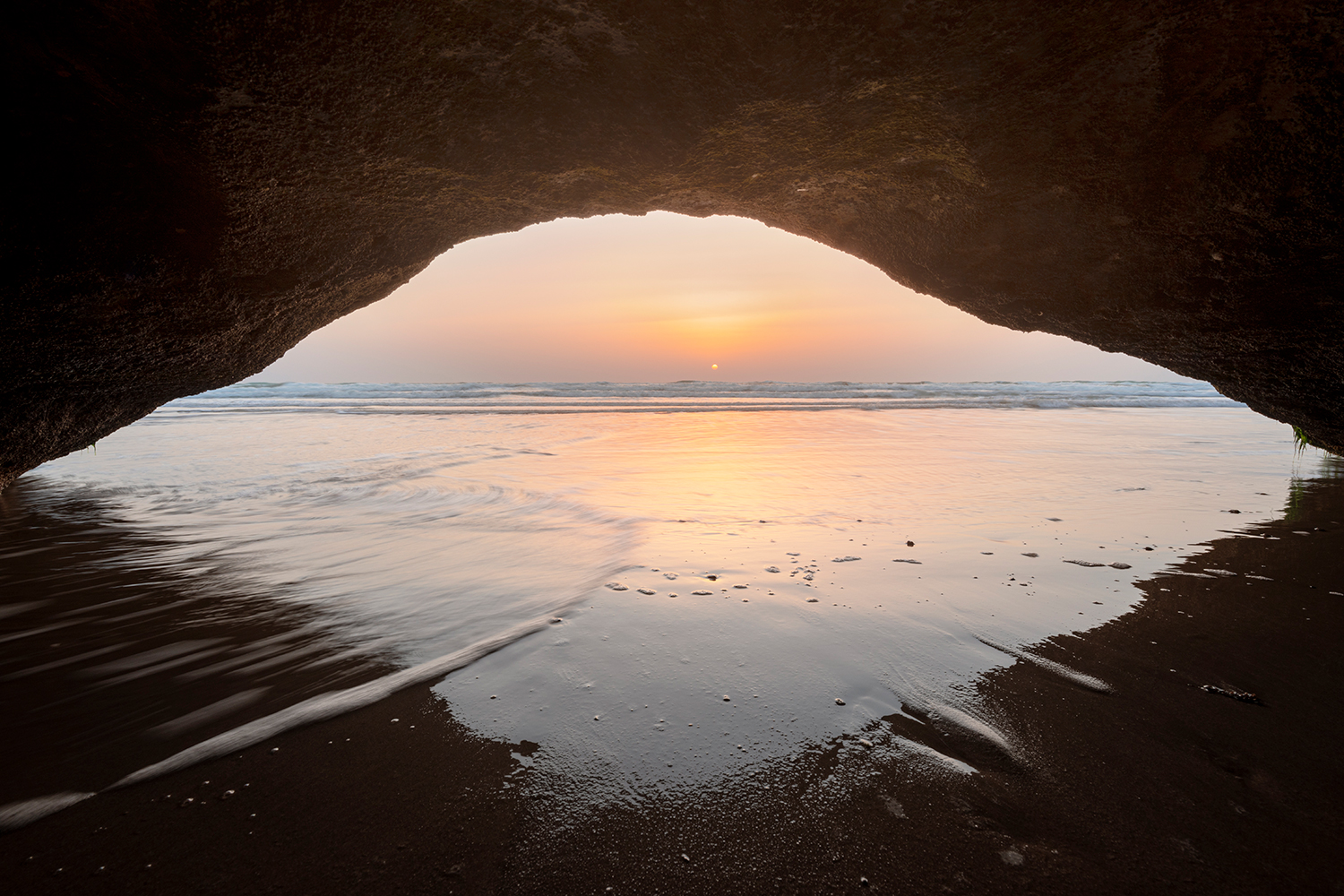 Sunset from inside the cave