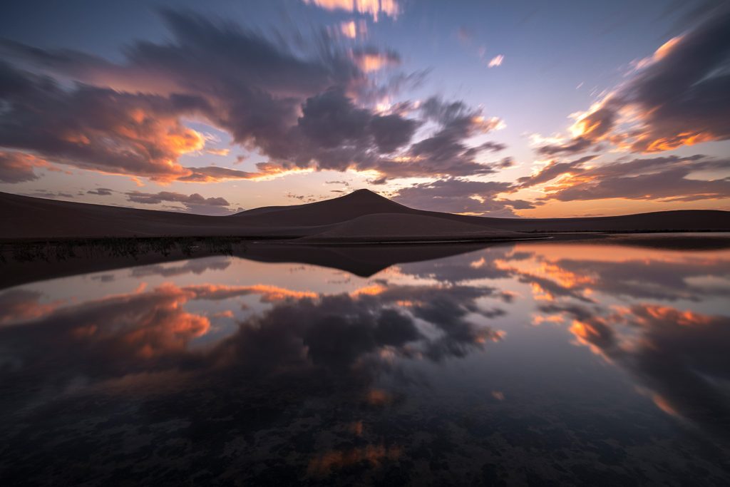 Lake and desert