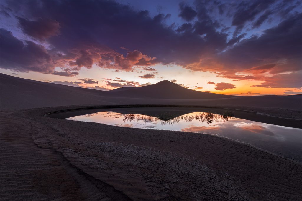 Colorful desert sunset